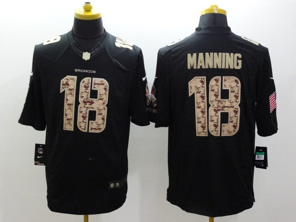 Men's Denver Broncos Peyton Manning #18 Black Game Jersey