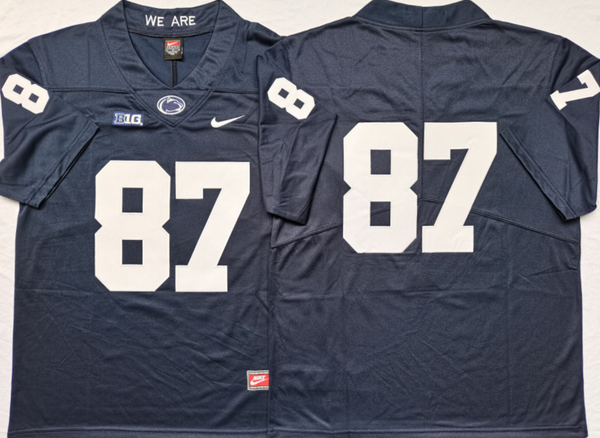 Men's Penn State Nittany Lions NCAA #87 Navy Team Football Jersey