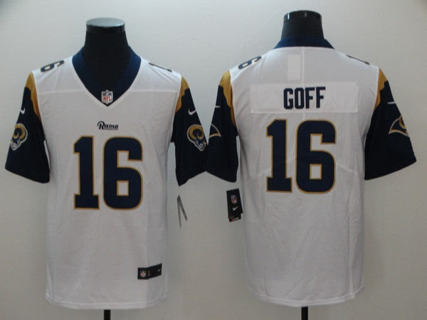 Men's Los Angeles Rams Jared Goff #16 White Game Jersey