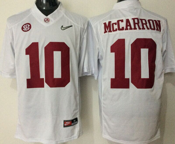 Men's Alabama Crimson Tide A.J. McCarron #10 White Player Game Jersey