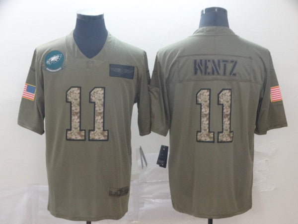 Men's Philadelphia Eagles Carson Wentz #11 Brown Game Player Jersey