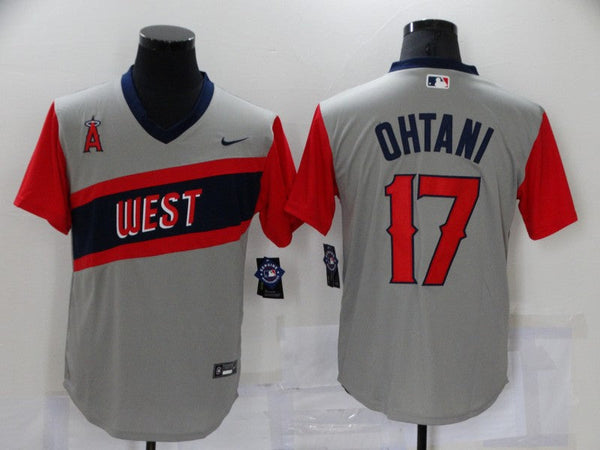 Men's Los Angeles Angels Shohei Ohtani #17 Gray Printed Player Jersey