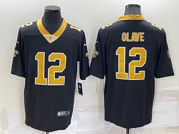 Men's New Orleans Saints Chris Olave #12 Black Game Jersey