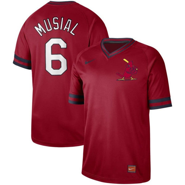 Men's St. Louis Cardinals Stan Musial #6 Red Stitched Jersey