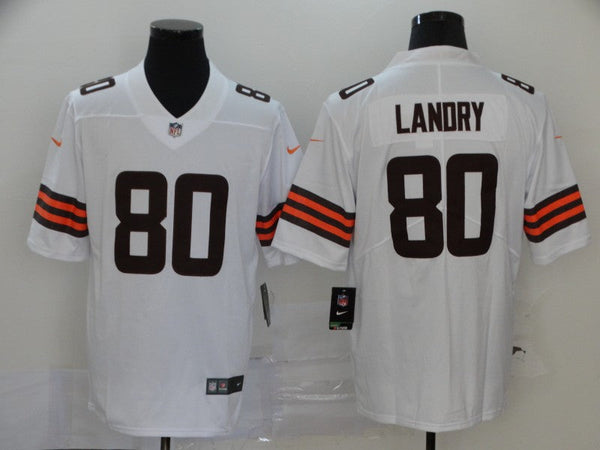 Men's Cleveland Browns Jarvis Landry #80 White Player Game Jersey