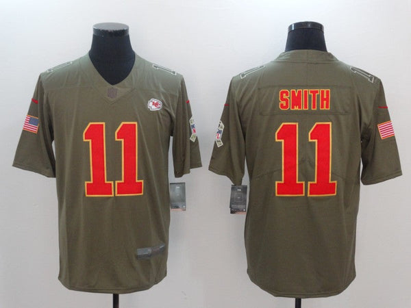 Men's Kansas City Chiefs Alex Smith #11 Brown Game Jersey