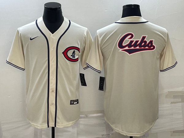 Men's Chicago Cubs Beige Alternate Replica Team Jersey