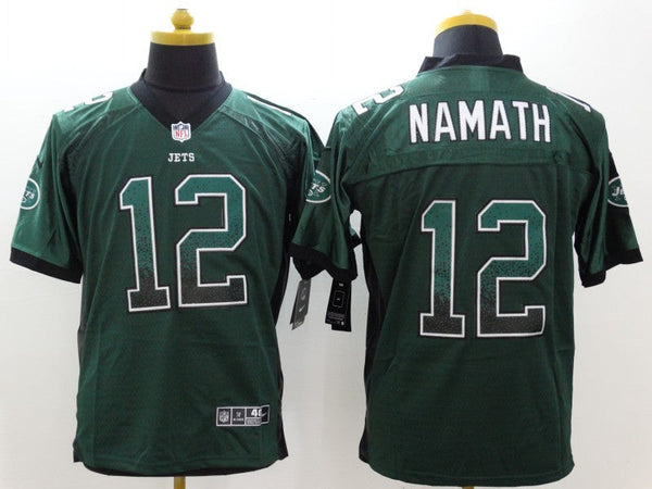 Men's New York Jets Joe Namath #12 Green Game Player Jersey