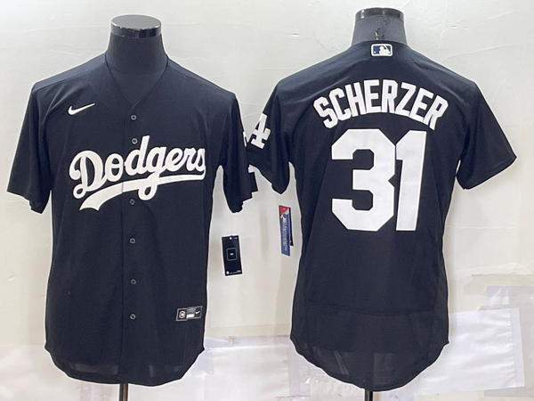 Men's Los Angeles Dodgers Max Scherzer #31 Black Replica Baseball Jersey