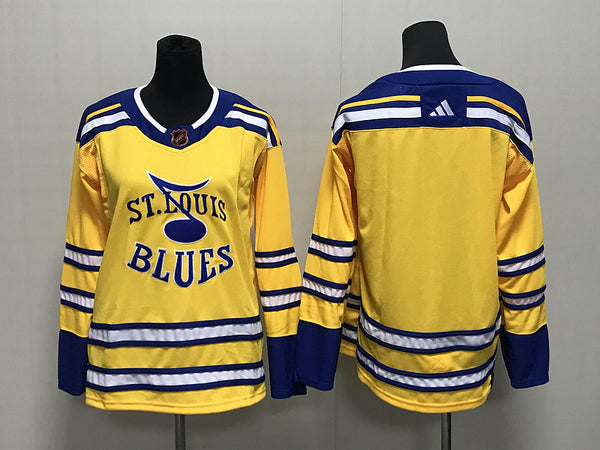 Men's St. Louis Blues Yellow Reverse Retro 2.0 Authentic Blank Jersey