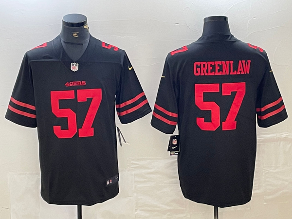 Men's San Francisco 49ers Dre Greenlaw #57 Black Game Player Jersey