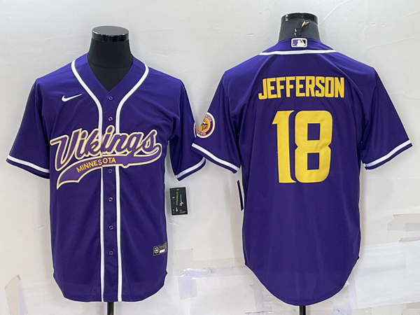 Men's Minnesota Vikings Justin Jefferson #18 Purple Player Jersey Joint Edition