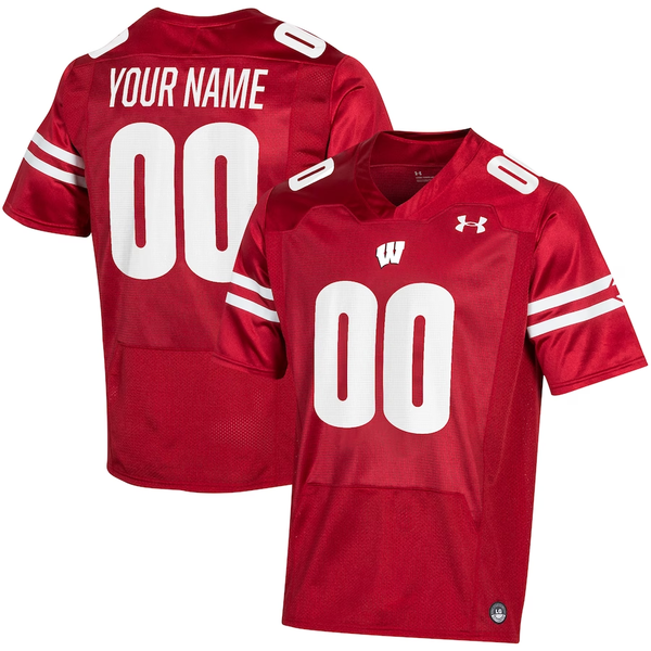 Men's Wisconsin Badgers Red Player Custom Jersey