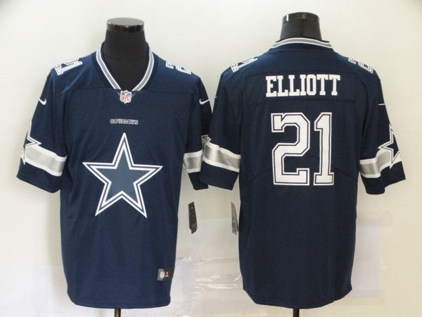 Men's Dallas Cowboys Ezekiel Elliott #21 Navy Player Game Jersey