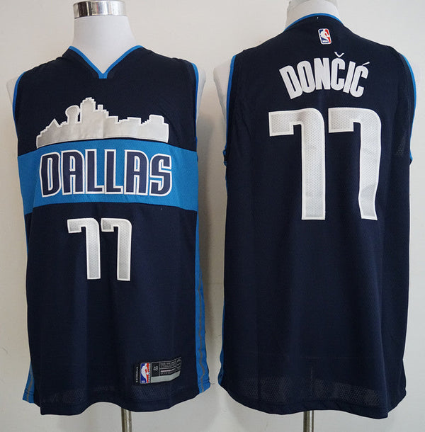 Men's Dallas Mavericks Luka Doncic #77 NBA Replica Jersey - Retro Blue