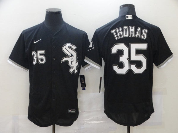 Men's Chicago White Sox Frank Thomas #35 Black Replica Player Jersey