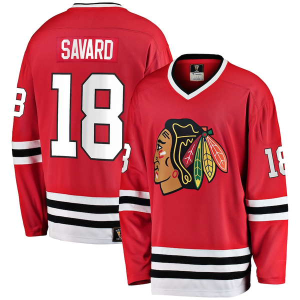 Men's Chicago Blackhawks Denis Savard #18 Red Premier Breakaway Retired Player Jersey