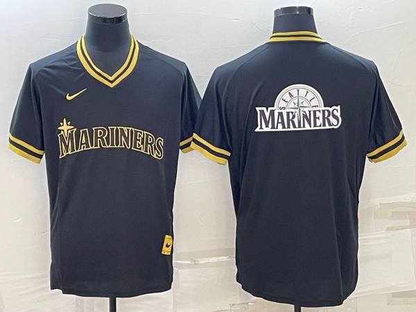 Men's Seattle Mariners Black Replica Team Jersey