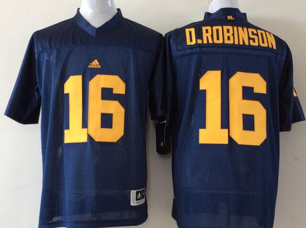 Men's Michigan Wolverines Denard Robinson #16 Navy Alumni Player Game Jersey