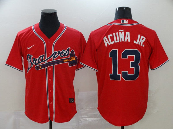 New Men's Atlanta Braves Ronald Acu?a Jr. #13 Jersey Red