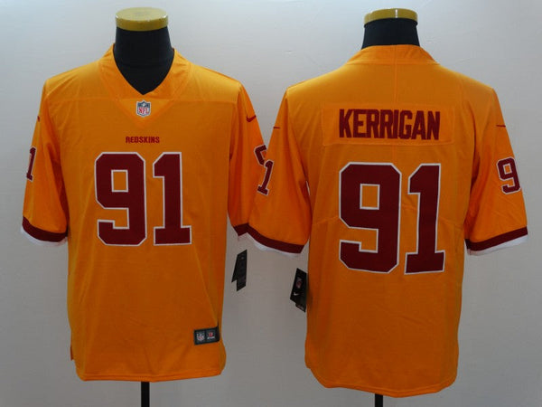 Men's Washington Redskins Ryan Kerrigan #91 Yellow Game Jersey