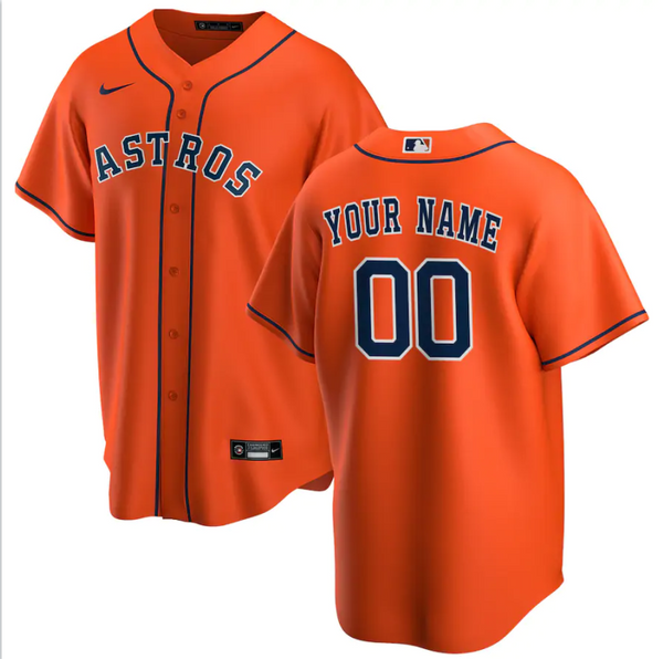 Men's Houston Astros Orange Replica Custom Jersey