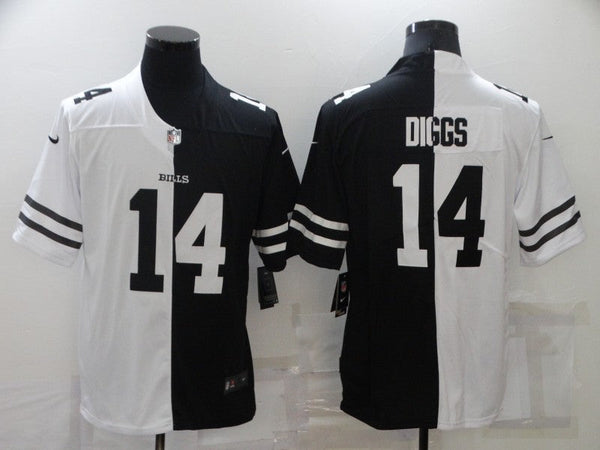 Men's Buffalo Bills Stefon Diggs #14 Black/White Game Jersey