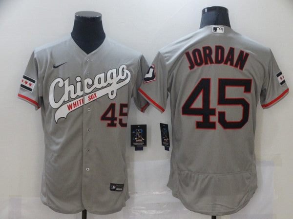 Men's Chicago White Sox Michael Jordan #45 Gray Stitched Jersey