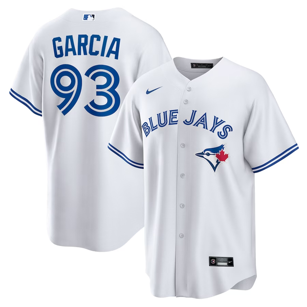 Men's Toronto Blue Jays Yimi Garcia #93 White Home Replica Player Jersey