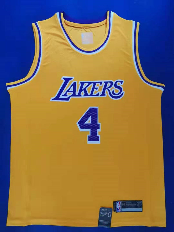 Men's Los Angeles Lakers Alex Caruso #4 NBA Yellow Player Jersey