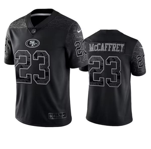 Men's San Francisco 49ers Christian McCaffrey #23 Black Retired Player RFLCTV Limited Jersey