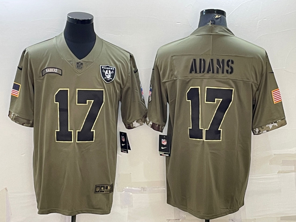 Men's Las Vegas Raiders Davante Adams #17 Olive 2022 Salute To Service Limited Jersey