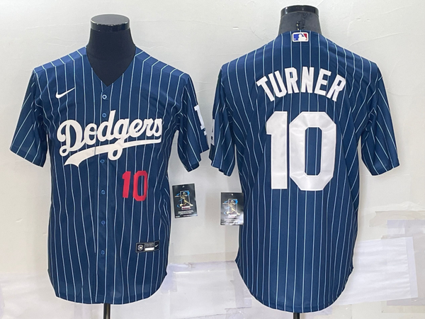 Men's Los Angeles Dodgers Justin Turner #10 Blue Stitched Game Jersey