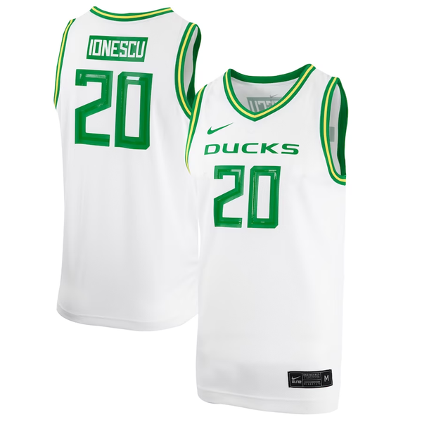 Men's Oregon Ducks Sabrina Ionescu #20 White Replica Jersey