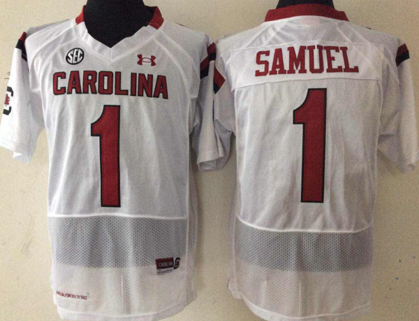 Men's South Carolina Gamecock Deebo Samuel #1 White Player Game Jersey