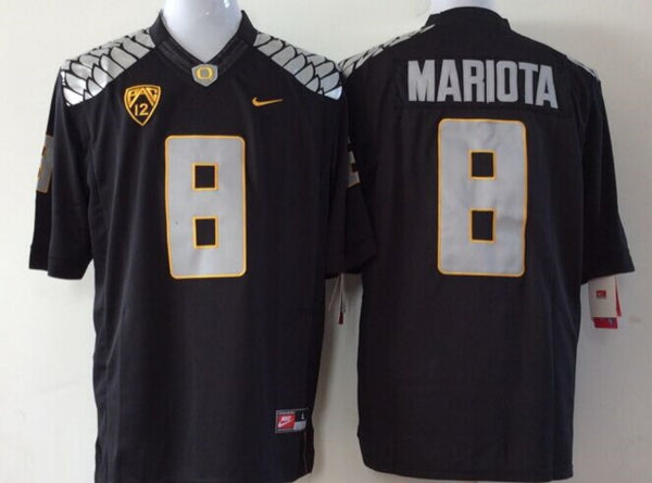 Men's Oregon Ducks Marcus Mariota #8 Black Team Jersey