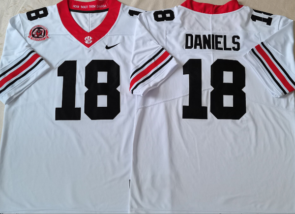 Men's Georgia Bulldogs JT Daniels #18 White Player Jersey