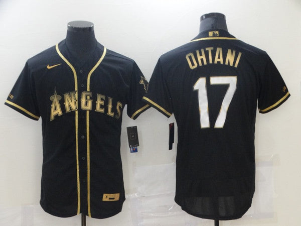 Men's Los Angeles Angels Shohei Ohtani #17 Black Sewn Player Jersey