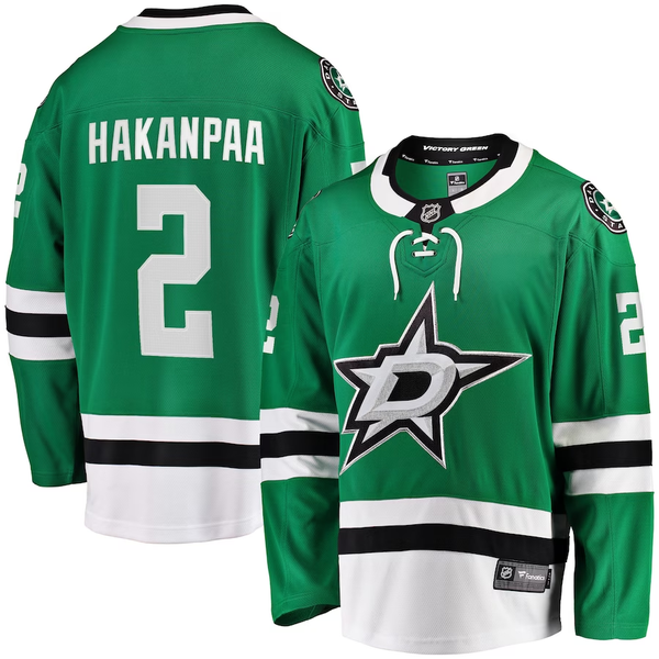 Men's Dallas Stars Jani Hakanpaa #2 Kelly Green Home Breakaway Player Jersey