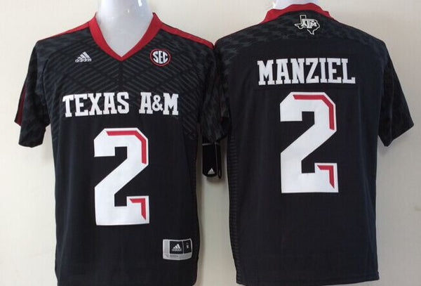 Men's Texas A&M Aggies Johnny Manziel #2 Black Player Jersey