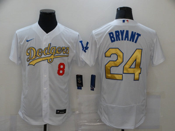 Men's Los Angeles Dodgers Kobe Bryant #8-24 White Fashion Stitched Jersey