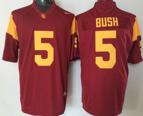 Men's USC Trojans Reggie Bush #5 Cardinal Alumni Player Game Jersey