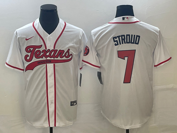 Men's Houston Texans C.J. Stroud #7 White Game Jersey Joint Edition