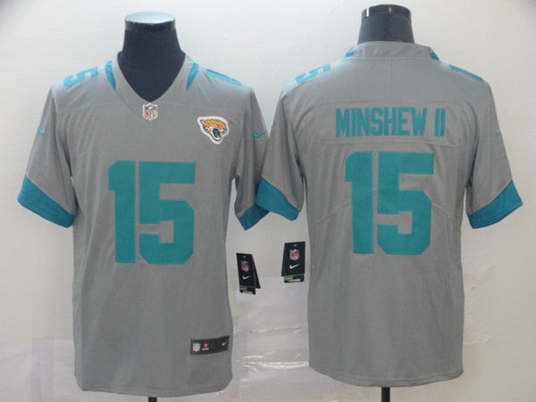 Men's Jacksonville Jaguars Gardner Minshew II #15 Gray Inverted Legend Jersey