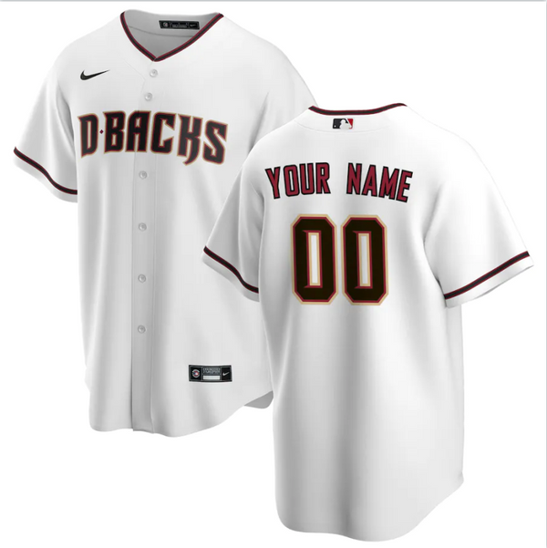 Custom Men Youth Women Arizona Diamondbacks White Stitched Baseball Jersey