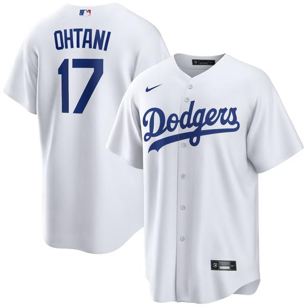 Men's Los Angeles Dodgers Shohei Ohtani #17 White Home Replica Player Jersey