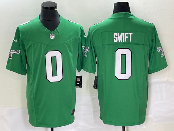 Men's Philadelphia Eagles D'Andre Swift #0 Kelly Green Game Jersey