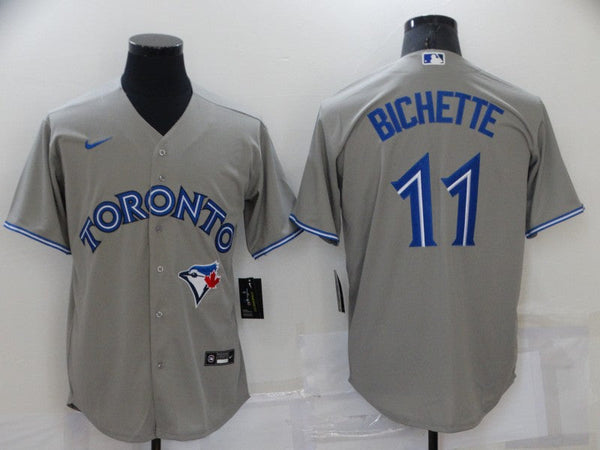 Men's Toronto Blue Jays Bo Bichette #11 Gray Replica Baseball Jersey