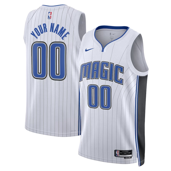 Men's Orlando Magic White Swingman Custom Jersey - Association Edition