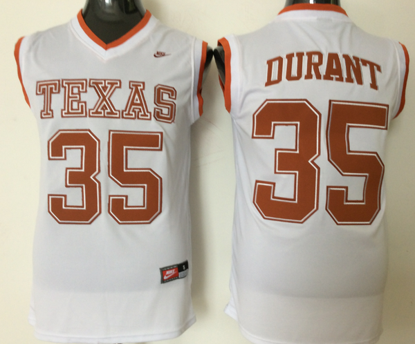 Men's Texas Longhorns Kevin Durant #35 White Replica Team Jersey